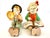 1950s Japanese Ceramic Boy Musician & Little Red Riding Hood Girl Figurines, a Pair For Sale In Little Rock - Image 6 of 14
