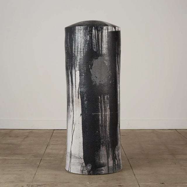 Black Cylindrical Sculpture by Darcy Badiali For Sale - Image 8 of 8