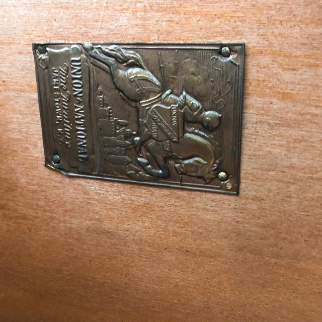 Gorgeous Vintage wooden buffet console table, 6 drawers, each with metal drawer pulls, two doors. Doors are windowed with...