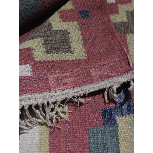 Mid-Century Swedish Wool Kilim Rug by Greta Kruse, 1960s For Sale - Image 4 of 7