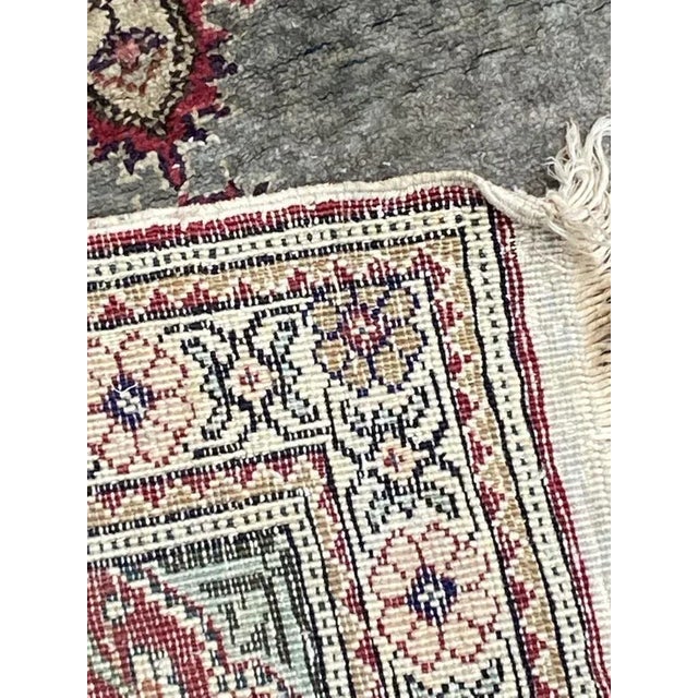 Small Vintage Turkish Kayseri Silk & Cotton Rug For Sale - Image 14 of 16