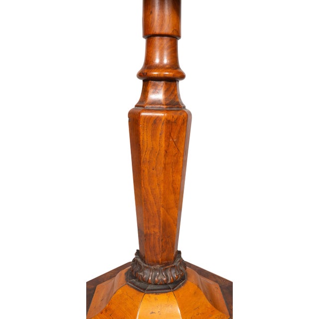William and Mary Style Yew Wood and Maple Candlestand For Sale - Image 12 of 13