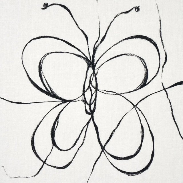 Contemporary Sample - Schumacher x Hera Ford Come Back As A Flower Fabric in Soft Black For Sale - Image 3 of 5