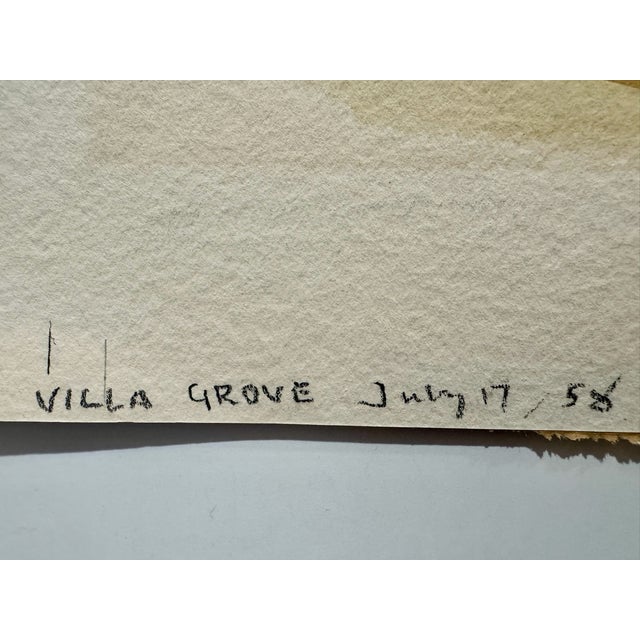 Henry Emil Salloch Original Watercolor on Paper Villa Grove, Colorado. 1958. For Sale - Image 4 of 8