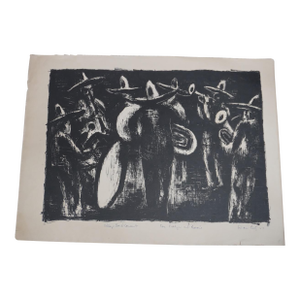 Dan Lutz, Village Band Concert, Lithograph c.1957