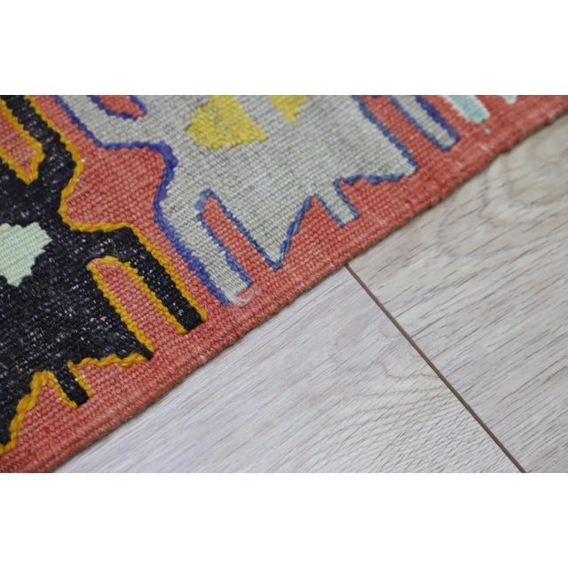1980s Tribal Red Hand Knotted Kilim Rug For Sale - Image 4 of 11