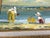 Original Signed Framed Oil Painting on Canvas Depicting a Beach Day For Sale - Image 9 of 15