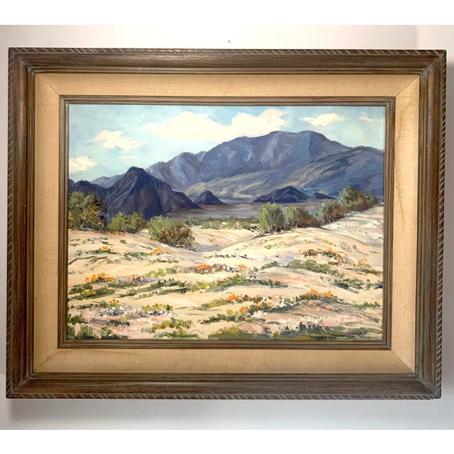 Step into the beauty of the California desert with "Mount San Jacinto, Palm Springs" - a stunning oil painting on canvas...