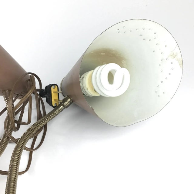Vintage Mid Century Modern Gooseneck Atomic Style Desk Lamp Double Head For Sale - Image 11 of 13