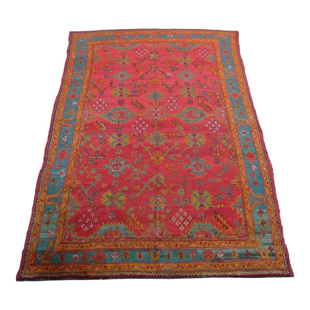 Early 20th Century Turkish Oushak Rug 14'0'' X 8'6'' For Sale