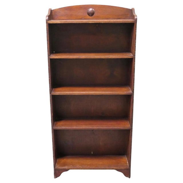 Brown Art Deco Bookcase with Mouldings, 1930 For Sale - Image 8 of 8