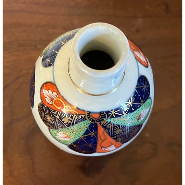 Mid 18th Century Antique 18th Century Worcester Porcelain Imari Tea Caddy or Canister in the Japan Fan Pattern Circa 1765 - 1775 For Sale - Image 5 of 11