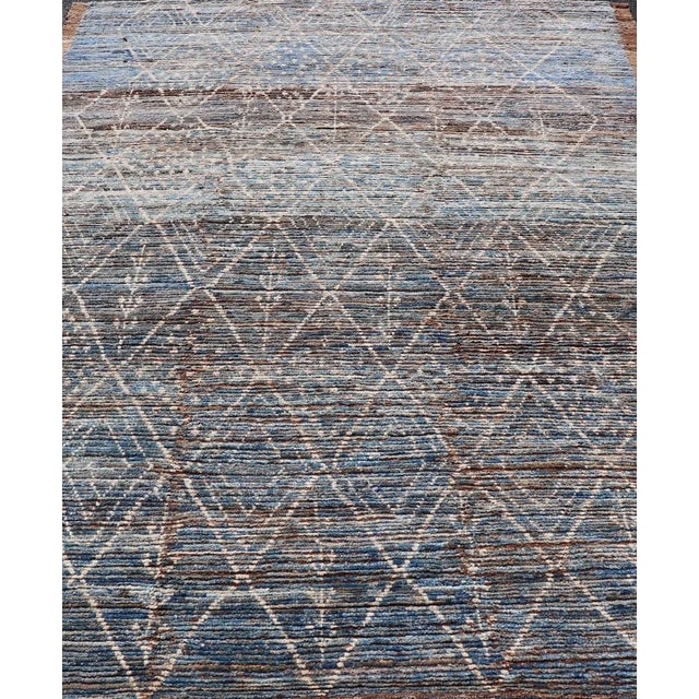 Modern Tribal Wool Hand Knotted Rug by Keivan Woven Arts 6'10 X 9'2 For Sale In Atlanta - Image 6 of 11