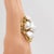 1980s Vintage Cellino 18k Diamond Natural Pearl Cocktail Ring, Size 5.75 For Sale - Image 4 of 11