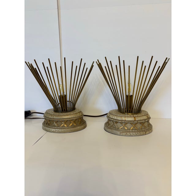 Curtis Jere 1970s Mid Century Modern (Mcm) Inspired Lamps Tabletop Units - A Pair For Sale - Image 4 of 4