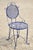 Vintage Victorian Blue Wrought Iron Small Garden Bistro Dining Chairs - Set of 4 For Sale - Image 10 of 10