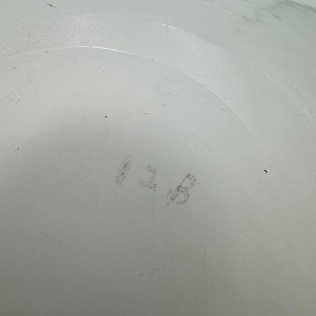 Vintage Blue and White Murano Glass Bowl Ribbon Edge 14" For Sale In Dallas - Image 6 of 9