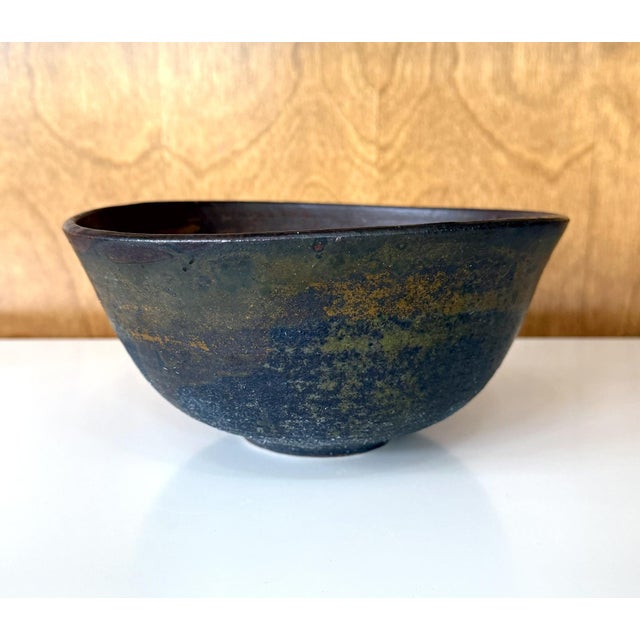 Modern Large Ceramic Bowl with Abstract Glaze by Toshiko Takaezu For Sale - Image 3 of 15