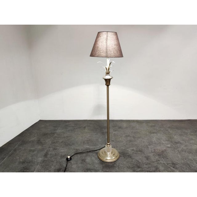 Hollywood Regency Vintage Pineapple Leaf Floor Lamp, 1970s For Sale - Image 3 of 10