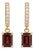 Dainty Garnet Huggie Hoop Earrings | Red Gemstone Dangles Hoops | January Birthstone Earrings - A Pair For Sale