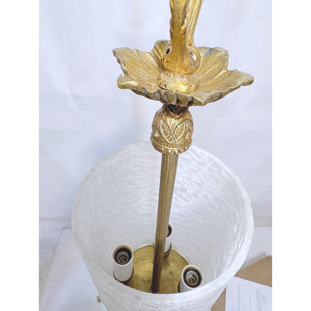 1950's Crackled Frosted Glass Lantern For Sale In New York - Image 6 of 6