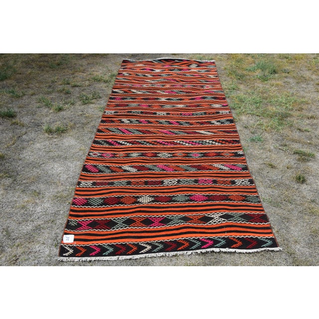 1970s Traditional Striped Large Kilim For Sale - Image 12 of 12