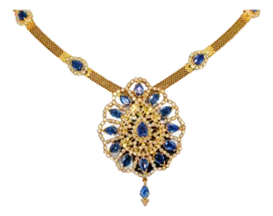 Certified Natural 19.3CTS VVS F Diamond Sapphire 18K Solid Gold Pendant Brooch Necklace