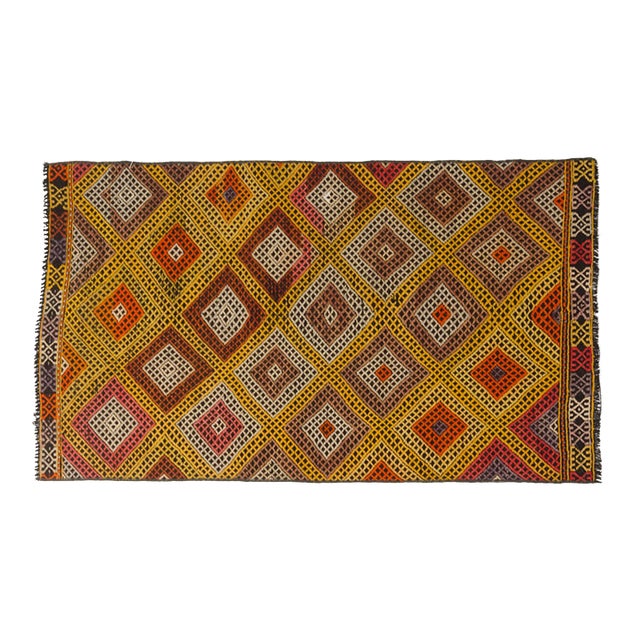 Vintage Antique Geometric Runner For Sale