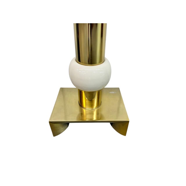 1970s Mid-Century Modern Parzinger Style Brass Floor Lamp For Sale In Philadelphia - Image 6 of 7
