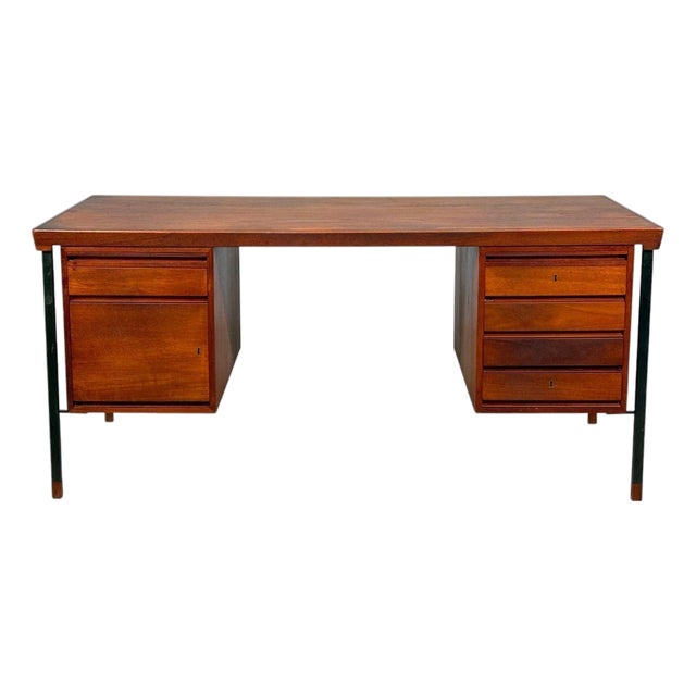 Peter Hvidt & Orla Mølgaard-Nielsen, Executive Desk, Teak, Steel, Denmark, 1959 For Sale