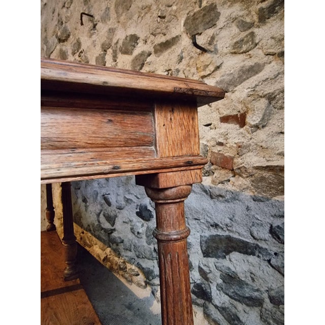 Wood Antique French Oak Drapers Table, 19th Century For Sale - Image 7 of 18
