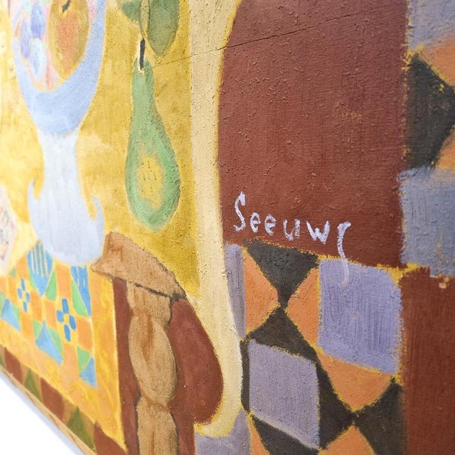 Modern Jos Seeuws, Still Life, 1970s, Canvas Painting For Sale - Image 3 of 7