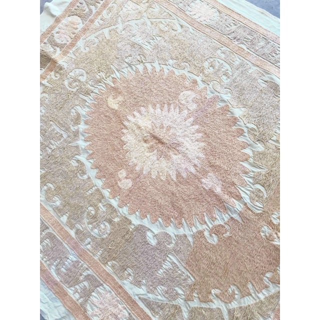 1960s Central Asian Suzani Embroidery Wall Decor For Sale - Image 5 of 6