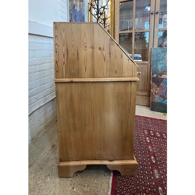 1970s Drop Front Pine Desk For Sale - Image 5 of 17