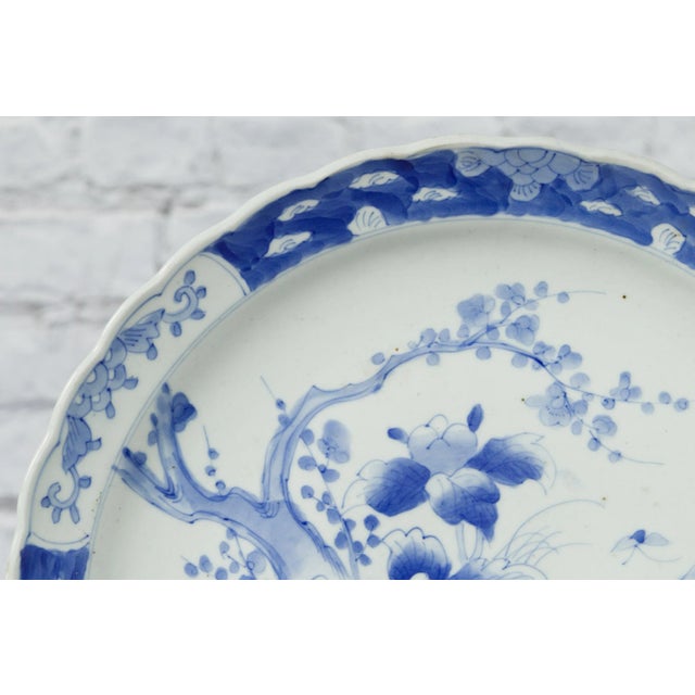 19th Century Japanese Painted Blue & White Porcelain Imari Plate For Sale - Image 11 of 12