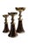 Set of 3 Large Brass and Faux Tortoiseshell Candle Holders For Sale - Image 4 of 4