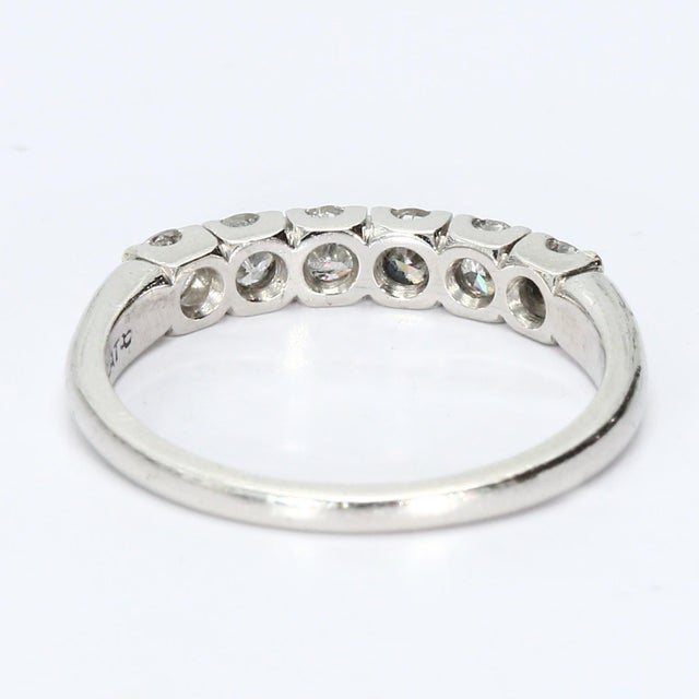 Contemporary Platinum Band Ring With 0.1ct Round Diamonds, Size 5.75 For Sale - Image 3 of 5