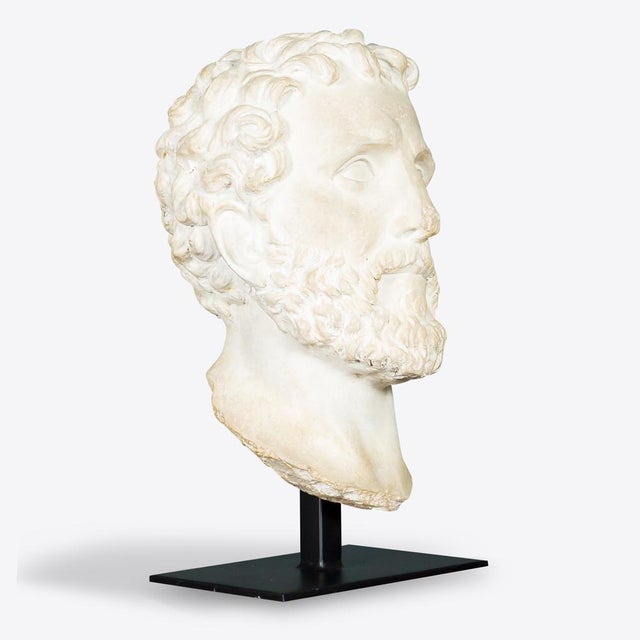 Pancras Bust on Stand from Pure White Lines For Sale - Image 4 of 5