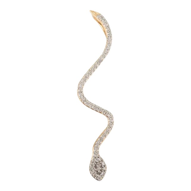 Art Deco Diamond Serpent Pendant Necklace in 18k Yellow Gold For Sale