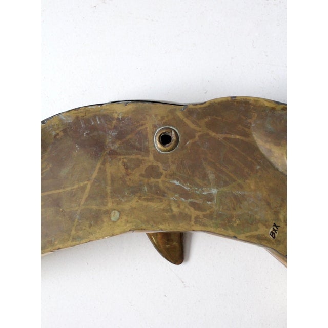Brass Mid-Century Brass Dolphin Wall Hanging For Sale - Image 8 of 8