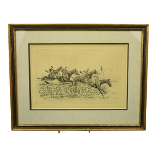 Mid 20th Century Paul Brown Steeplechase Drypoint Reproduction For Sale