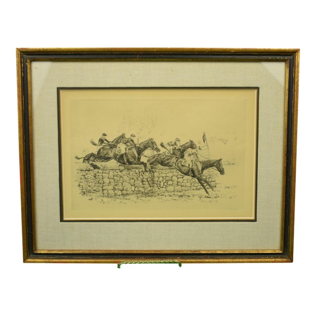 Mid 20th Century Paul Brown Steeplechase Drypoint Reproduction For Sale