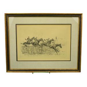 Mid 20th Century Paul Brown Steeplechase Drypoint Reproduction