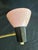 1950s Mid-Century Modern Dual Gooseneck Desk Lamp; Pink and Black Metal Cones For Sale - Image 9 of 14