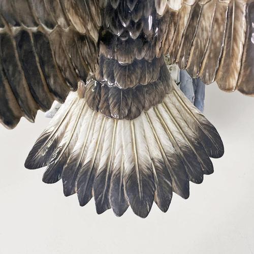 Ceramic German Polychrome Porcelain Eagle Sculpture by Fritz Heidenreich, 1930s For Sale - Image 7 of 18