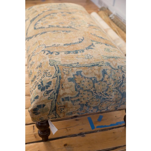 Wood Vintage Persian Rug Ottoman Coffee Table For Sale - Image 7 of 10