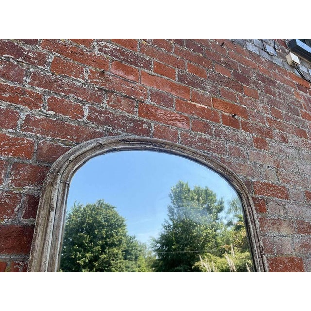 Large Antique 19th Century French Arched Top Painted Mirror For Sale - Image 6 of 8