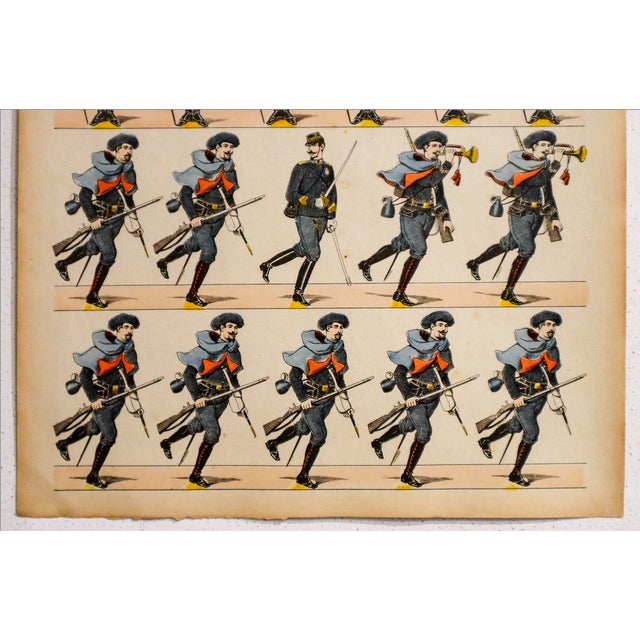 French 1880s - 1890s French Military Print - Imagerie d'Épinal #119 - Chasseurs Alpins For Sale - Image 3 of 3