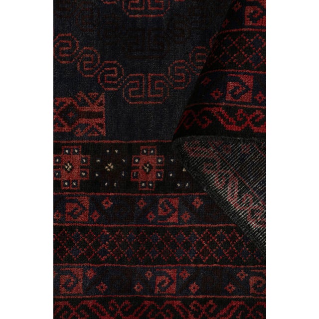 Textile 1950s Vintage Baluch Tribal Rug in Red, Blue & Brown Patterns by Rug & Kilim For Sale - Image 7 of 7