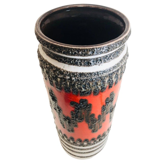 Ceramic 1960s Mid Century Fat Lava Abstract Floor Table or Umbrella Holder Texture German Pottery Vase For Sale - Image 7 of 9